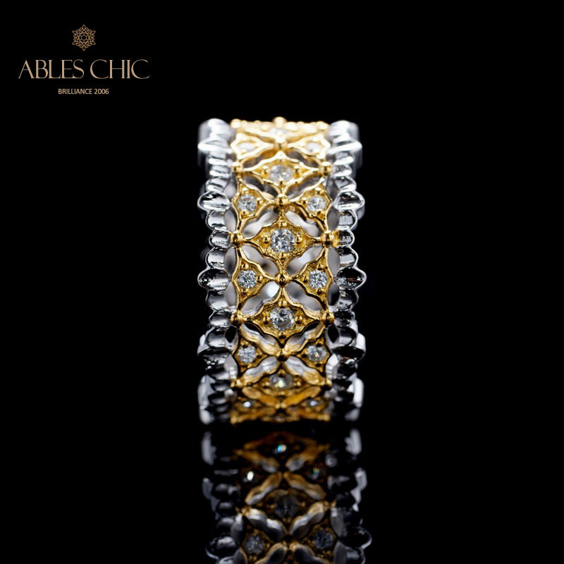Honeycomb Fretwork Open Ring 5857