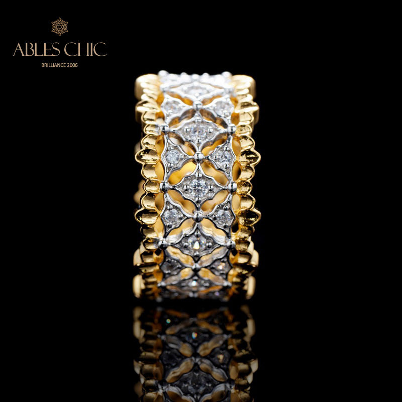 Honeycomb Fretwork Open Ring 5857