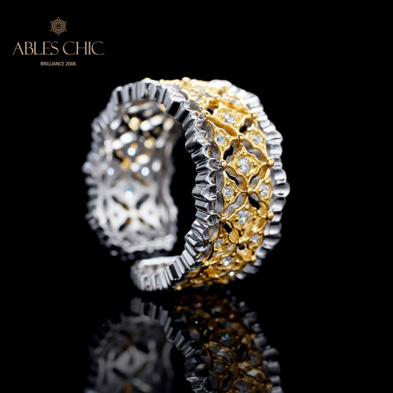 Honeycomb Fretwork Open Ring 5857