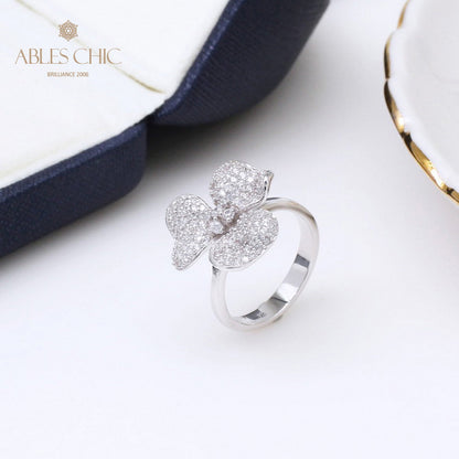 Paved Rose Petal Ring 5303