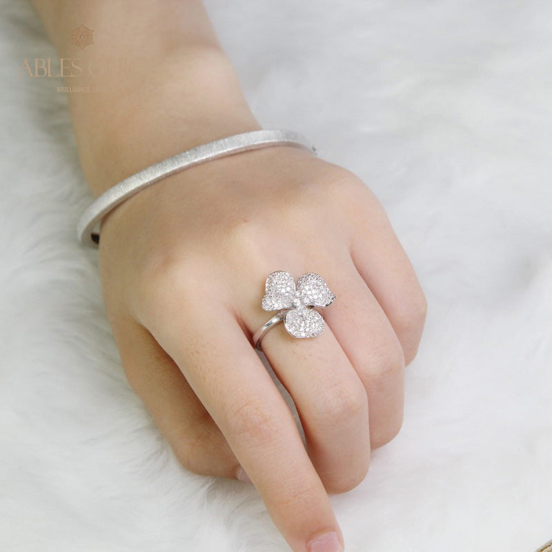 Paved Rose Petal Ring 5303