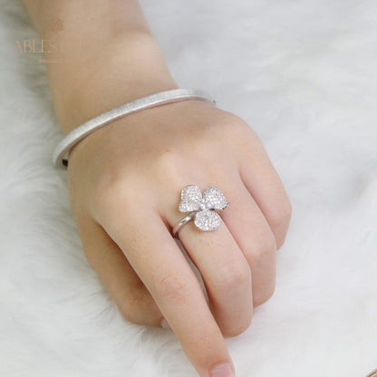 Paved Rose Petal Ring 5303