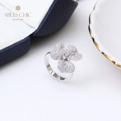 Paved Rose Petal Ring 5303