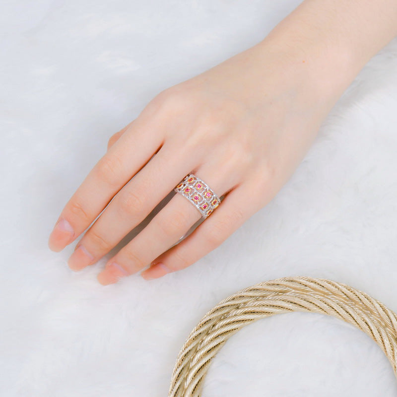 Ruby Accent Band Ring 5290