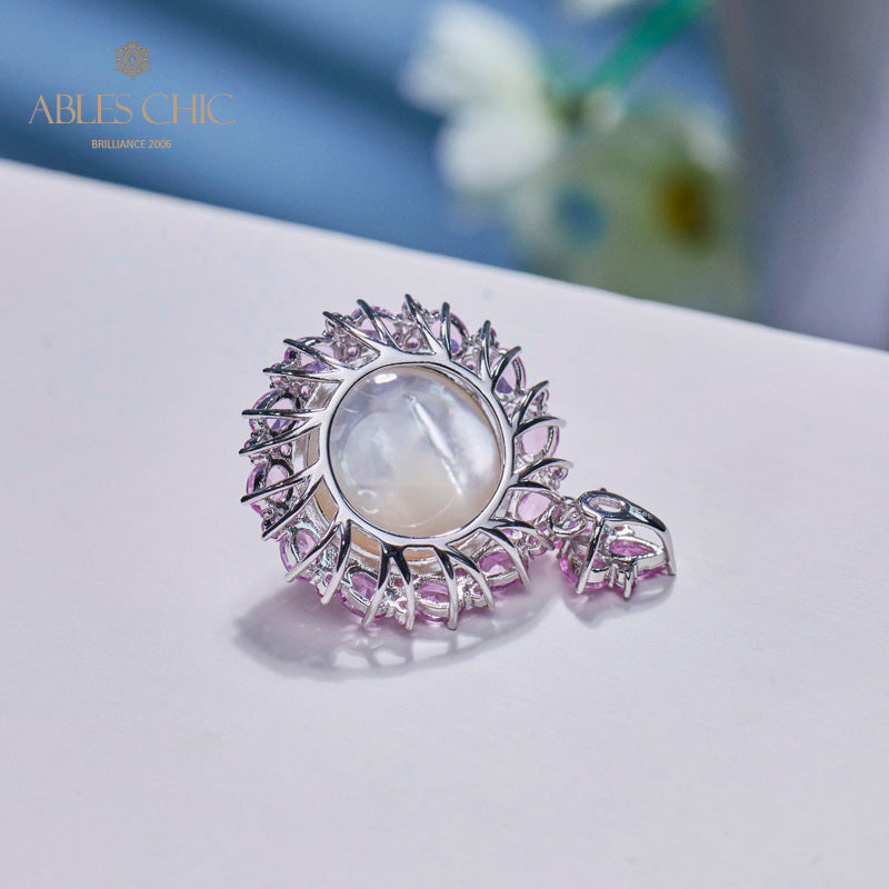 CZ Halo Mabe Pearl Pendant 5861