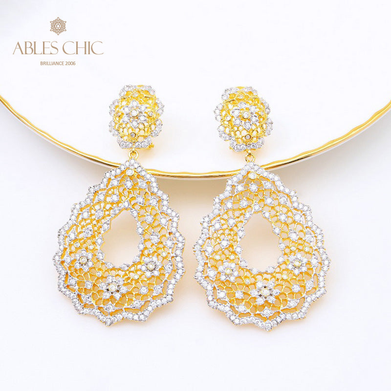 Lace Fretwork Chanderlier Earrings 5193