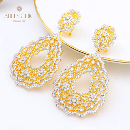 Lace Fretwork Chanderlier Earrings 5193