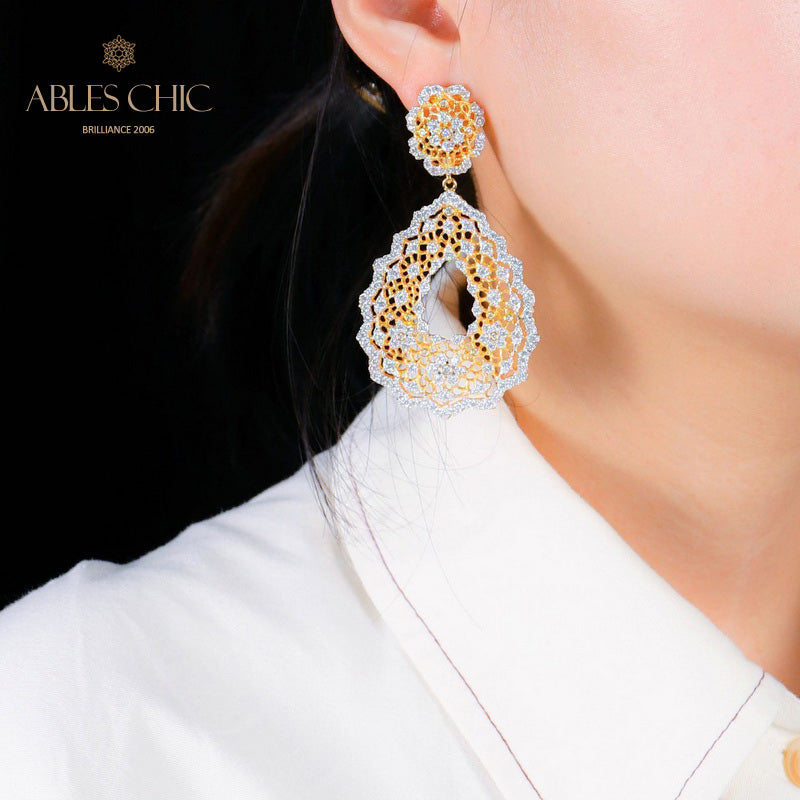 Lace Fretwork Chanderlier Earrings 5193