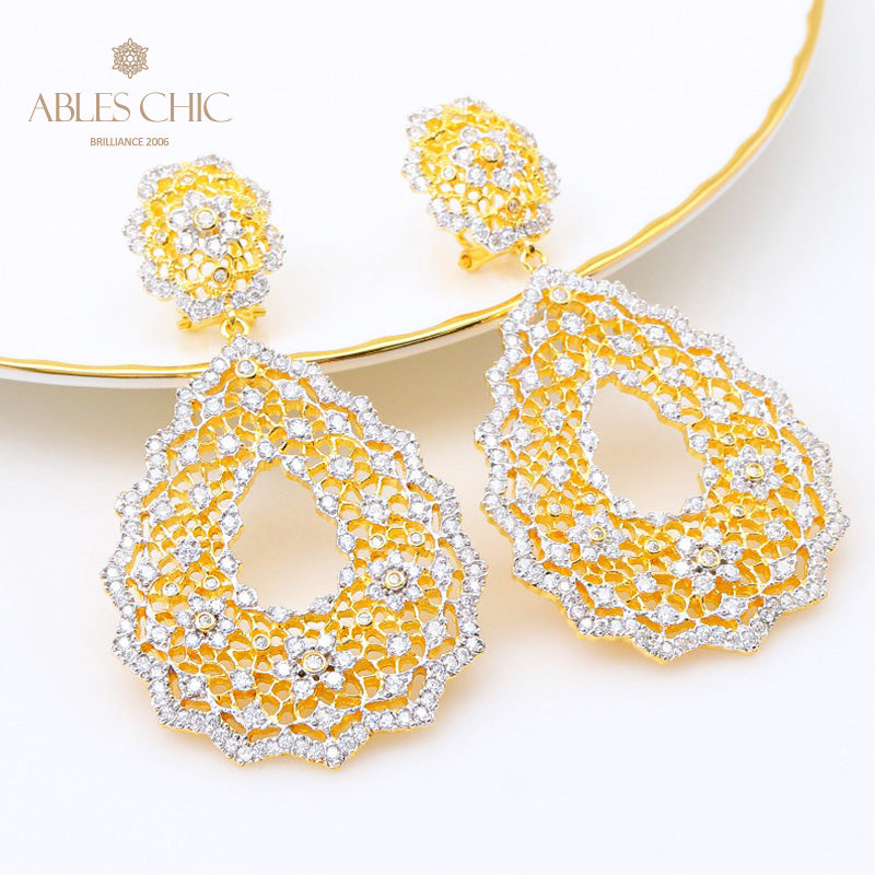 Lace Fretwork Chanderlier Earrings 5193