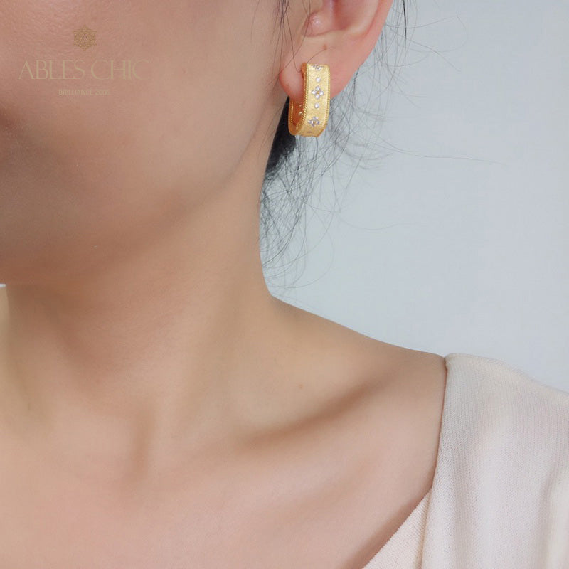 Zircon Clover Earrings 5773