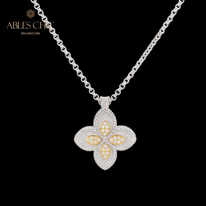 CZ Paved Clover Necklace 6126