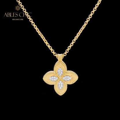 CZ Paved Clover Necklace 6126