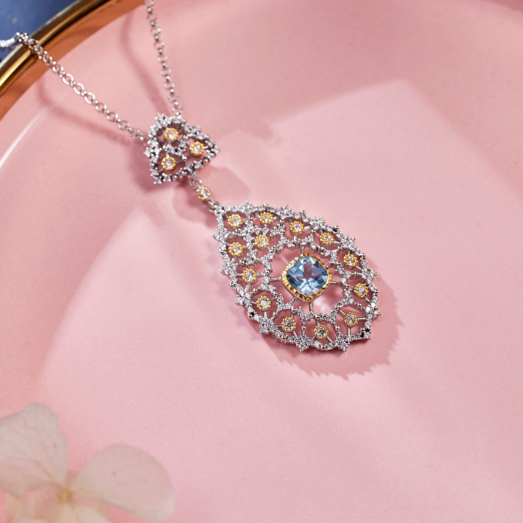 Lace Filigree Chandelier Necklace 6022