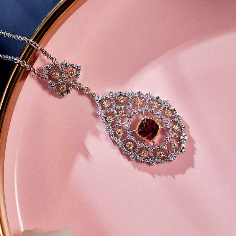 Lace Filigree Chandelier Necklace 6022