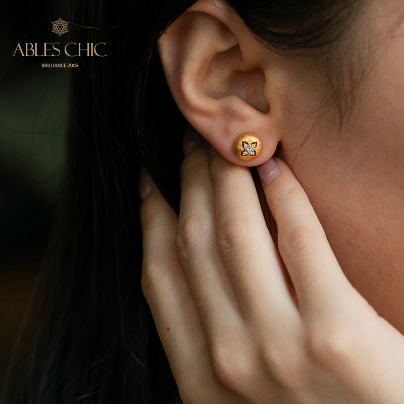 Clover Dome Silky Earrings 5087