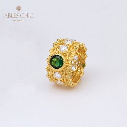 Floral Filigree Emerald Ring 5077