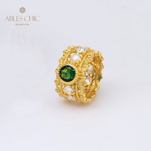 Floral Filigree Emerald Ring 5077