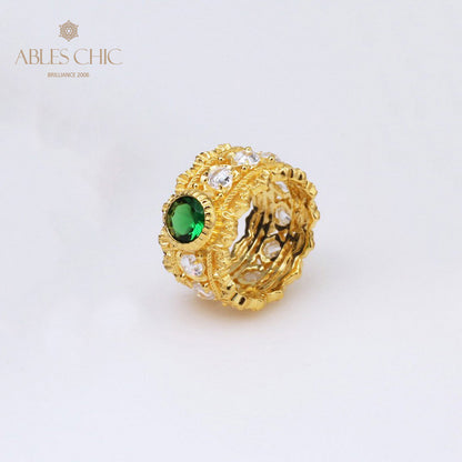 Floral Filigree Emerald Ring 5077