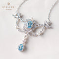 Natural Topaz Floral Necklace 6062