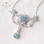 Natural Topaz Floral Necklace 6062