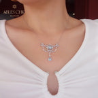 Natural Topaz Floral Necklace 6062