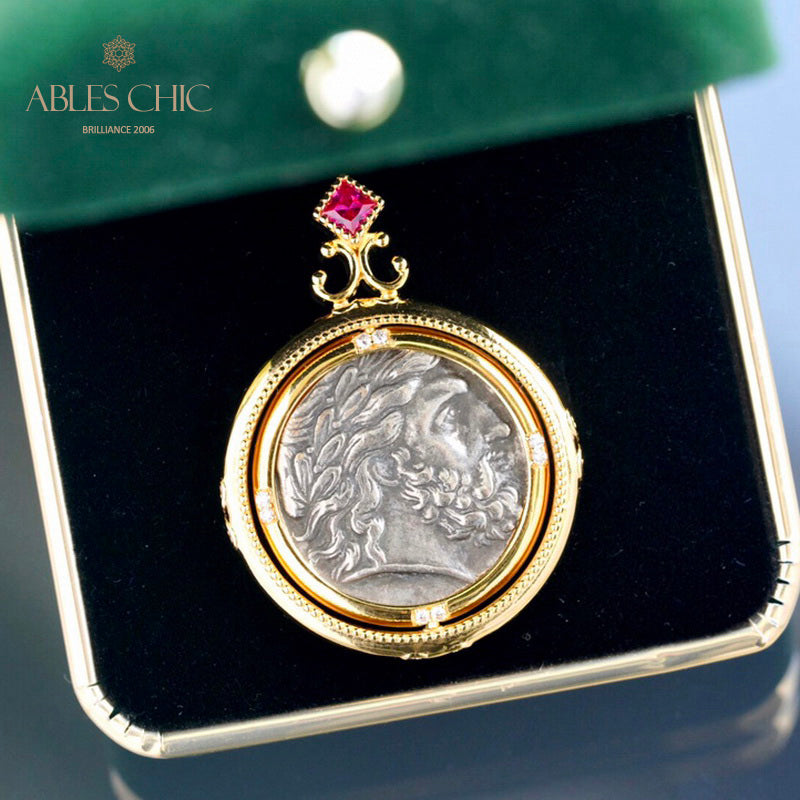 Antique Roman Coin Necklace 5780