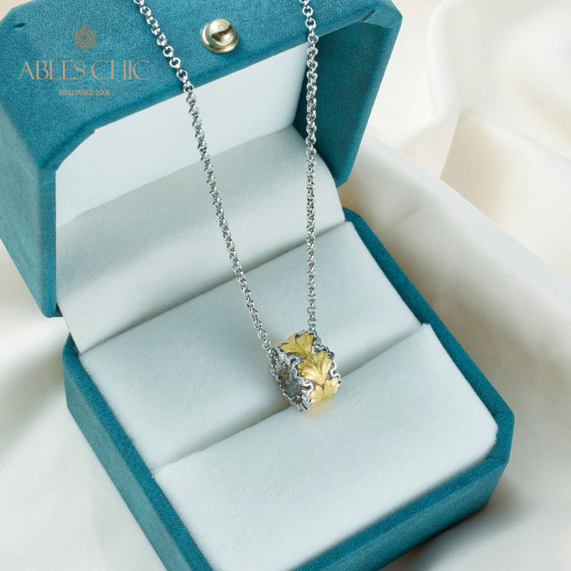 Filigree Leaf Honeycomb Necklace 5807