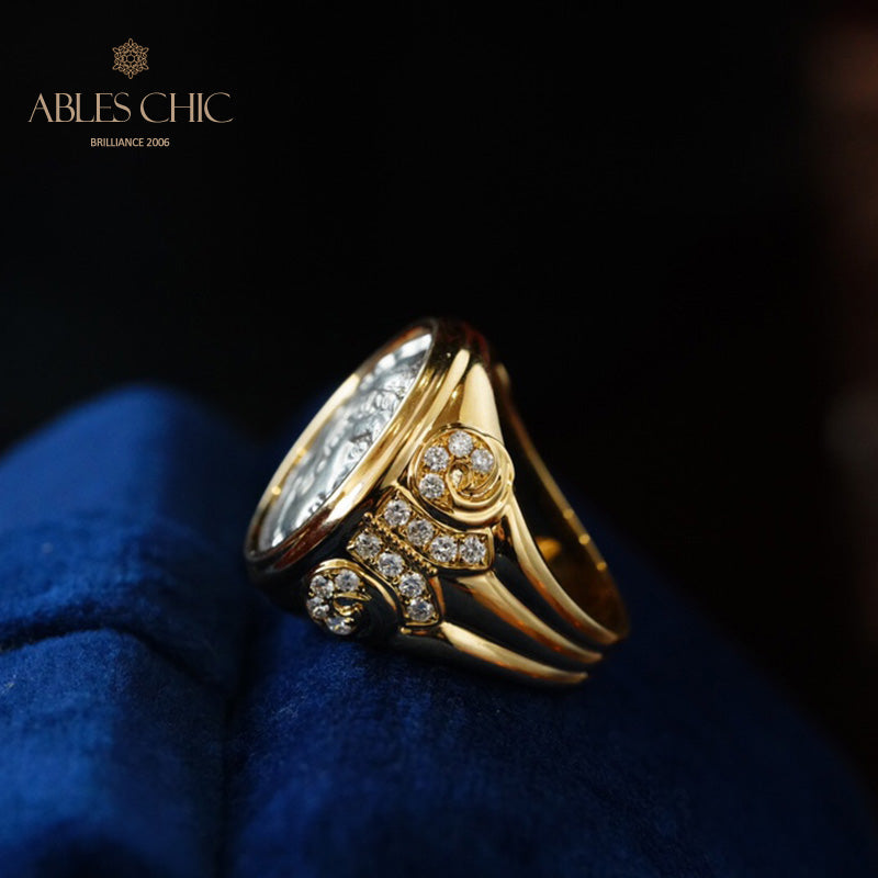 Amazon.com: Caprixus Signet Ring 925 Sterling Silver Pegasus Coin Ring 24K  Gold Vermeil Designer Handmade Rings for Women Hammered Cubic Zirconia  Pinky Ring Ancient Roman Art Turkish Fine Jewelry : Handmade Products