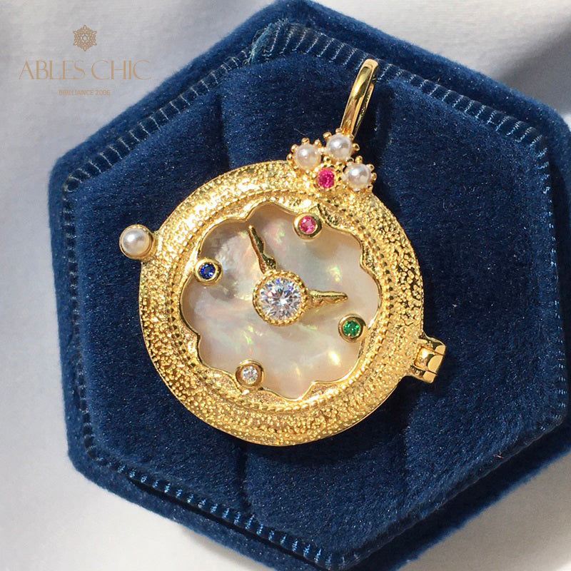 Pocket Watch Locket Necklace 5788