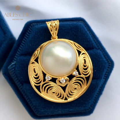 Mabe Pearl Filigree Pendant 5843