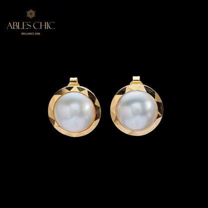 Seawater Mabe Pearl Earrings 6015