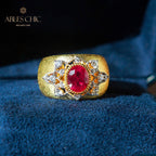 Sapphire Flower Silky Ring 6065