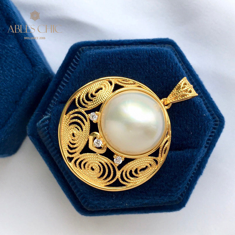 Mabe Pearl Filigree Pendant 5843