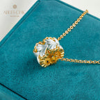 Filigree Leaf Honeycomb Necklace 5807