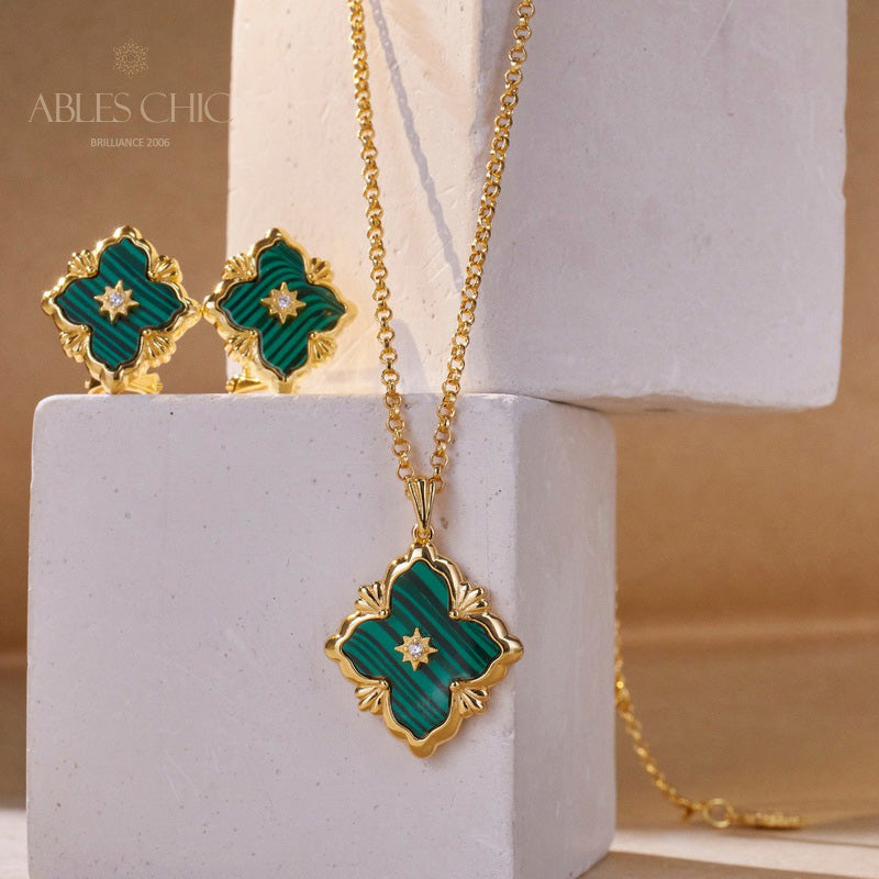 Turquoise Clover Necklace 5791