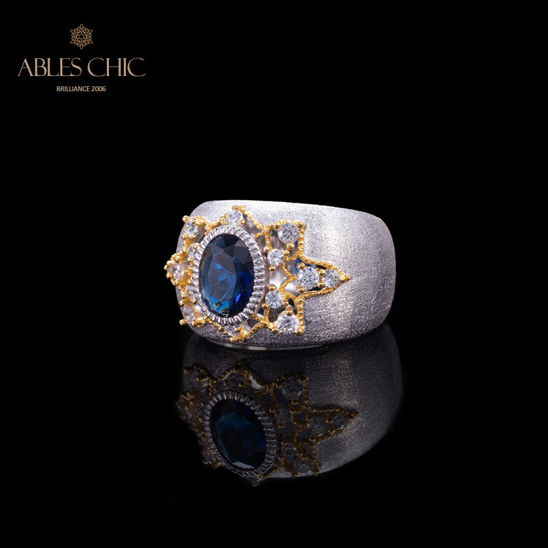 Sapphire Flower Silky Ring 6065