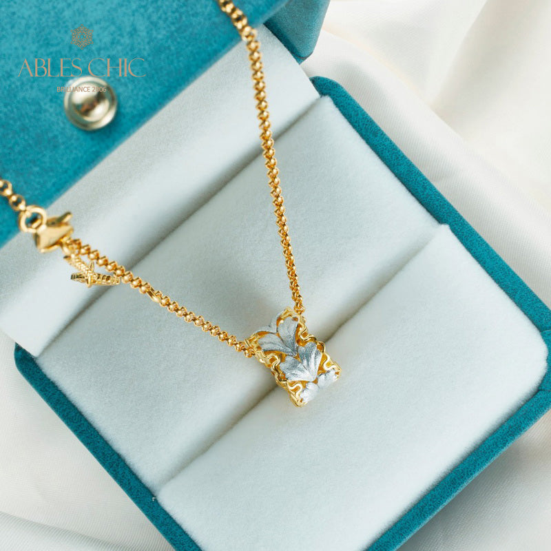 Filigree Leaf Honeycomb Necklace 5807