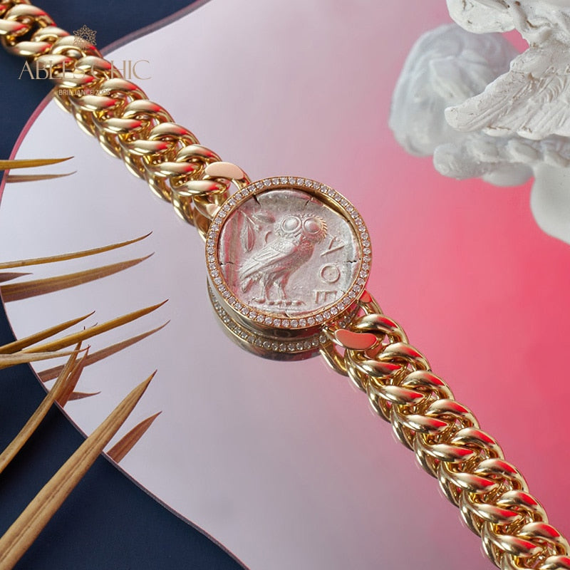 Greek Athena Flip Medallion Bracelet