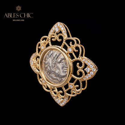 Hercules Coin Filigree Pendant Only