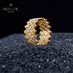 Lace Multi Row Stone Open Ring 5705