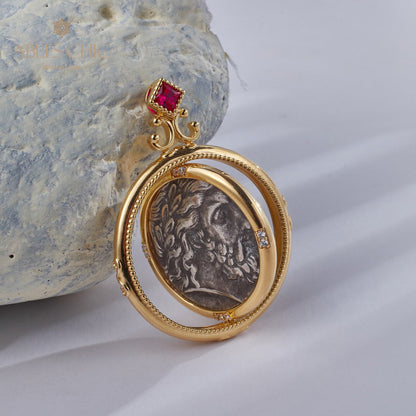 Antique Roman Coin Necklace 5780