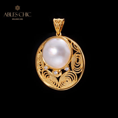 Mabe Pearl Filigree Pendant 5843