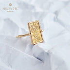 Ancient Characters Coin Pendant Ring