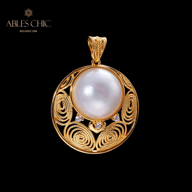 Mabe Pearl Filigree Pendant 5843