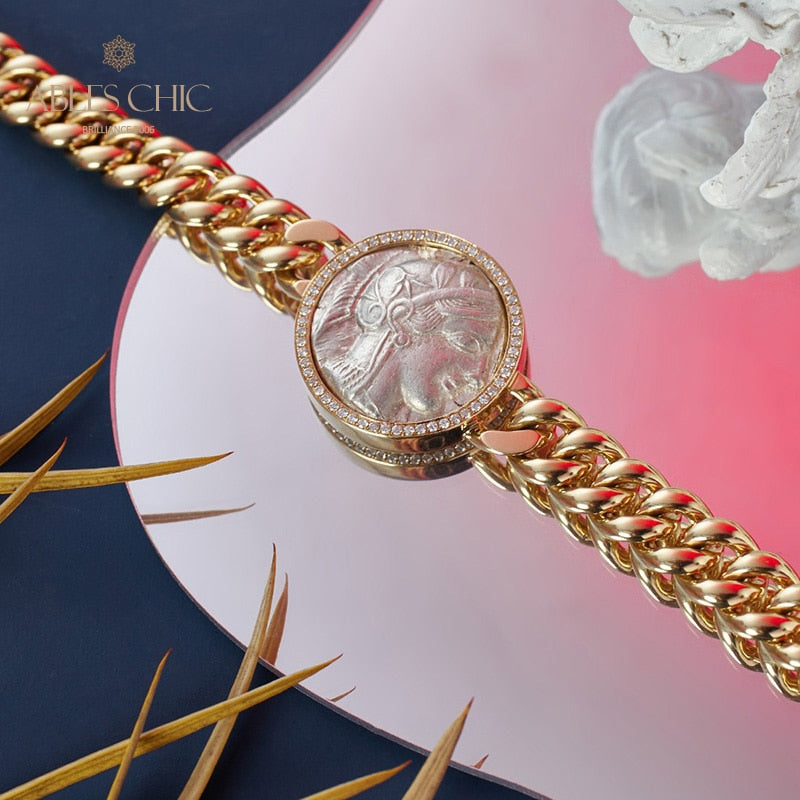 Greek Athena Flip Medallion Bracelet