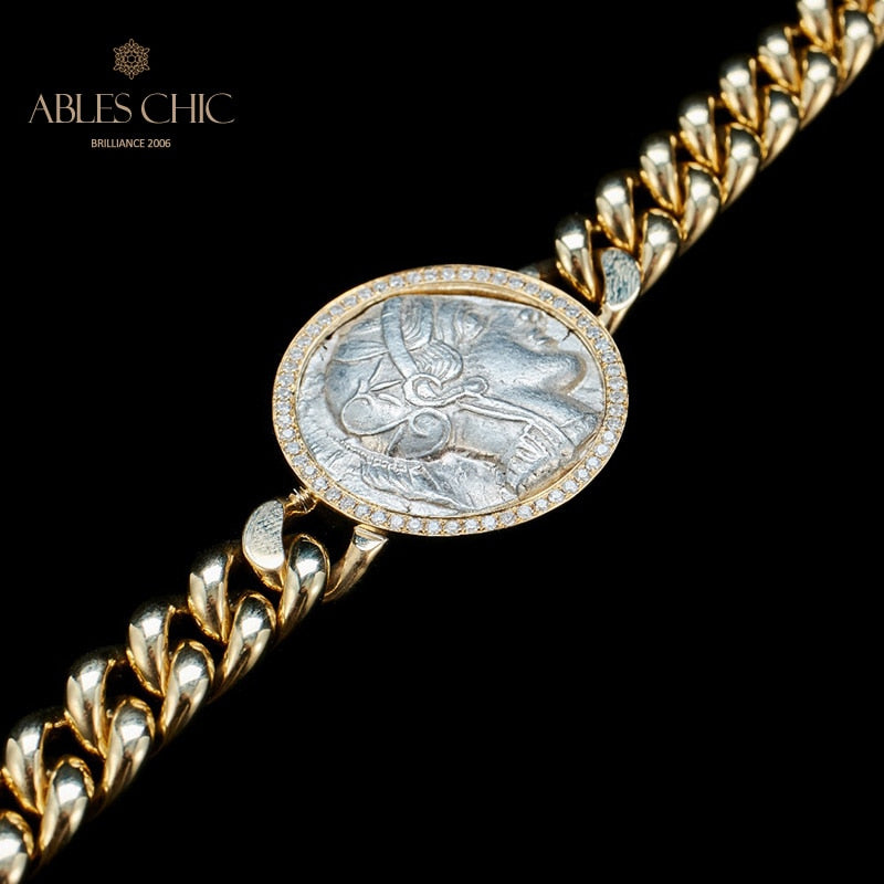 Greek Athena Flip Medallion Bracelet