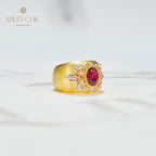 Sapphire Flower Silky Ring 6065