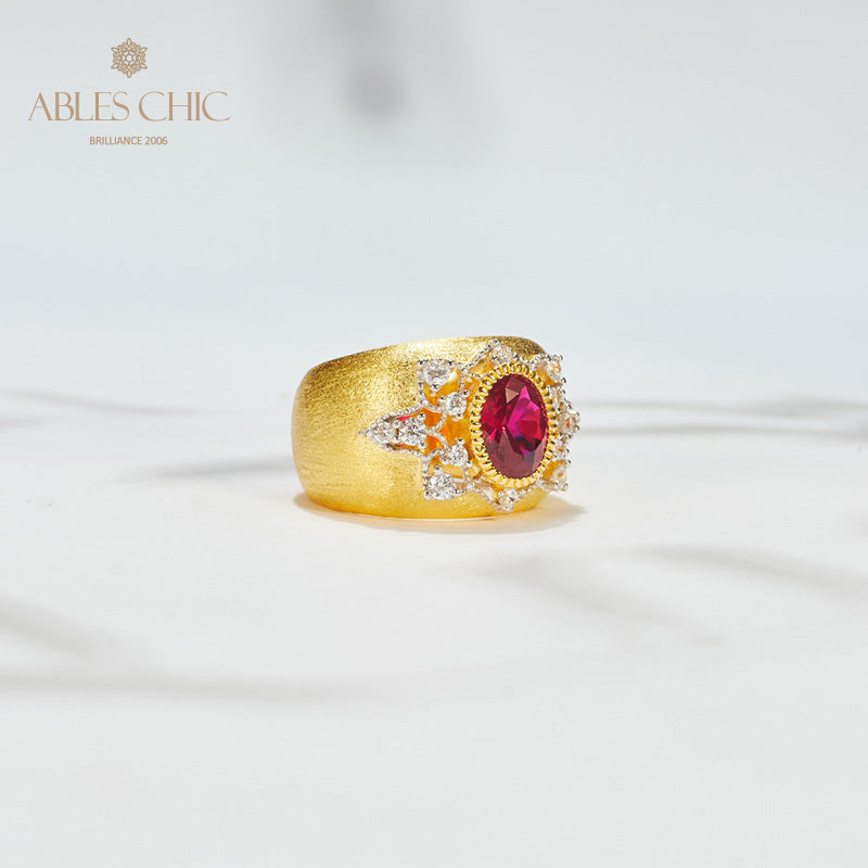 Sapphire Flower Silky Ring 6065