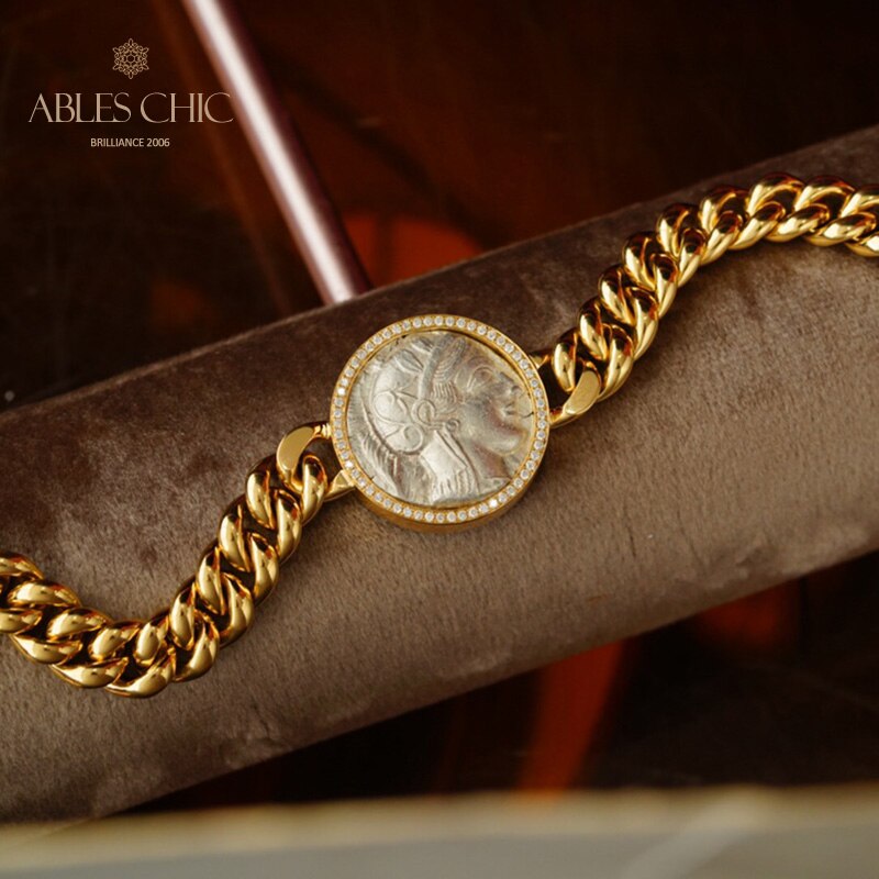 Greek Athena Flip Medallion Bracelet