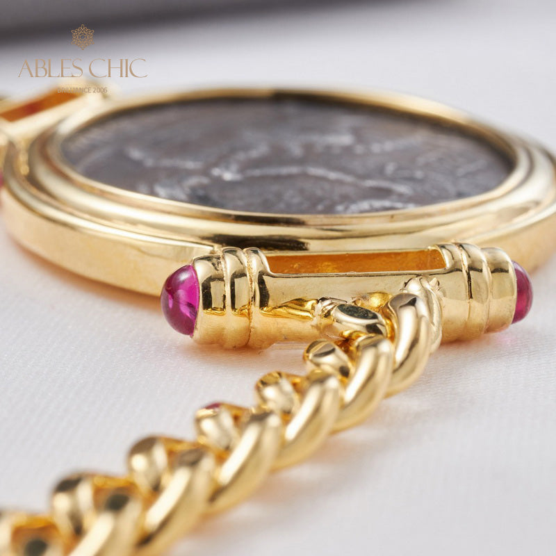 Greek Zeus Antique Coin Necklace 5842